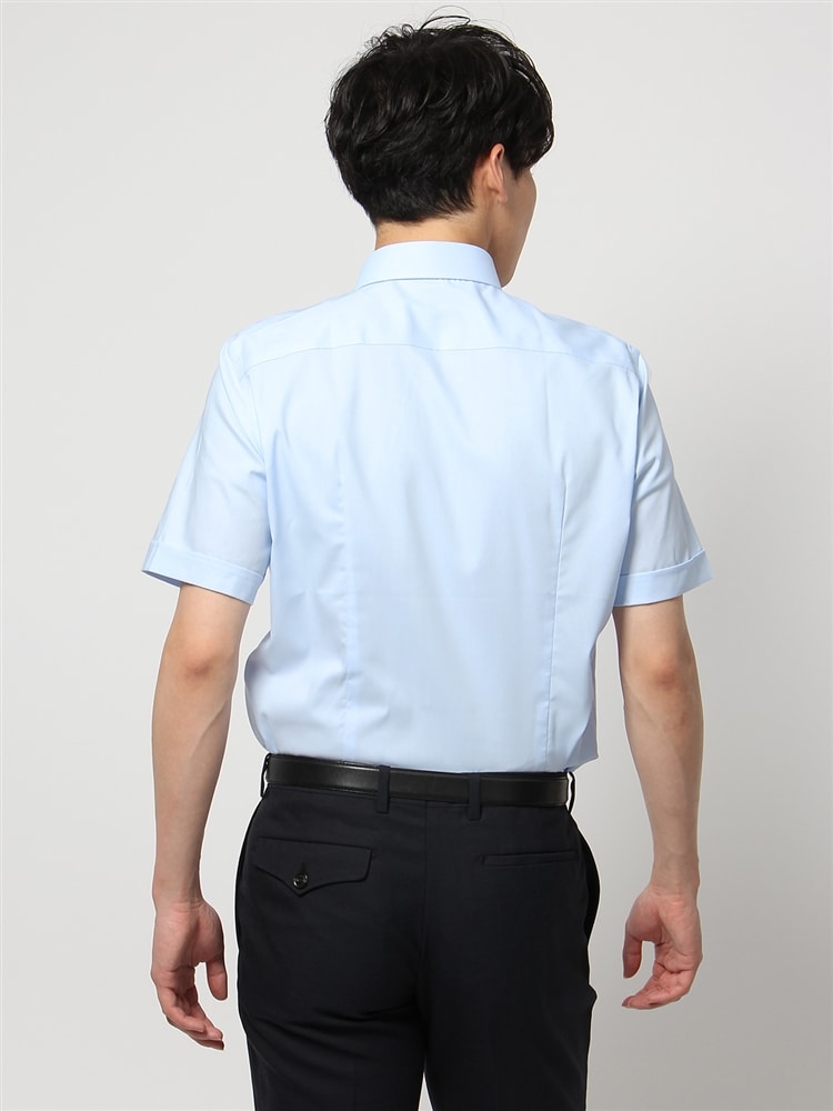 ワイシャツ／半袖／形態安定／COOL MAX／ボタンダウンカラー／織柄／FIT／ドレスシャツ2 ワイシャツ 織柄
