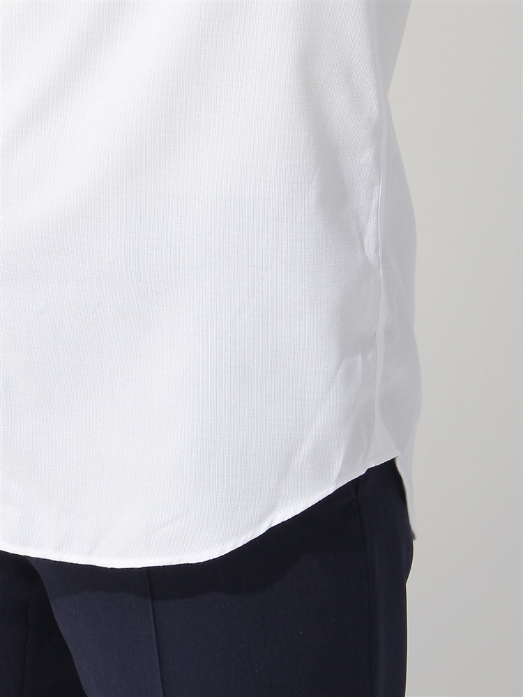 ワイシャツ／半袖／形態安定／ボタンダウンカラー／織柄／ドレスシャツ6 ワイシャツ ホワイト