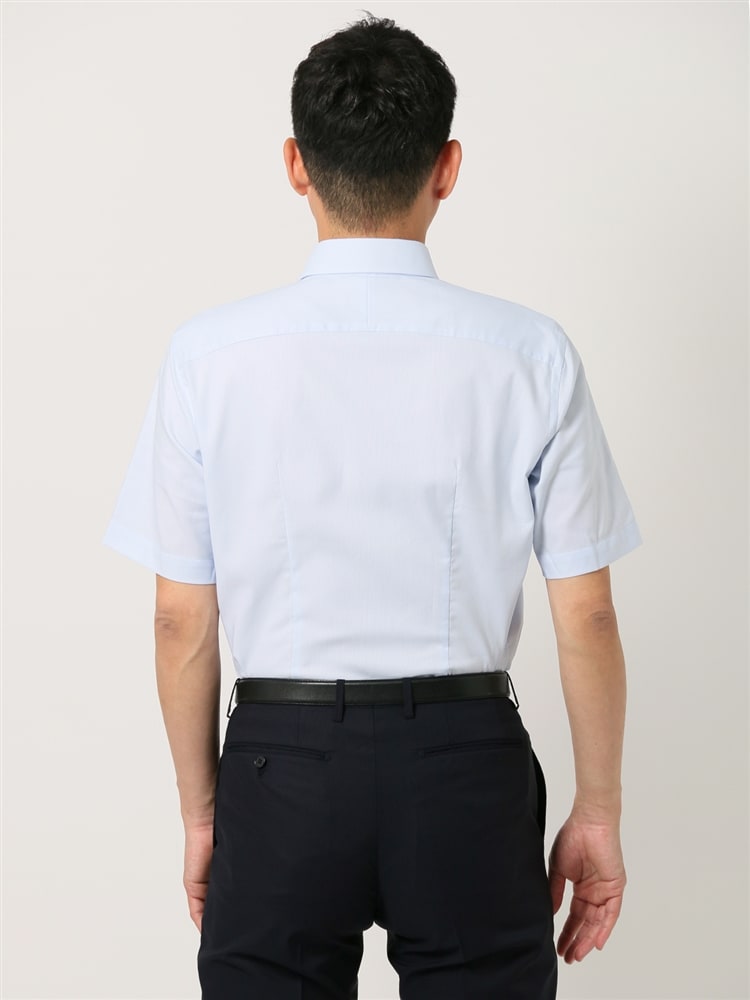 ワイシャツ／半袖／形態安定／COOL MAX／ボタンダウンカラー／織柄／ドレスシャツ2 コットン シャツ