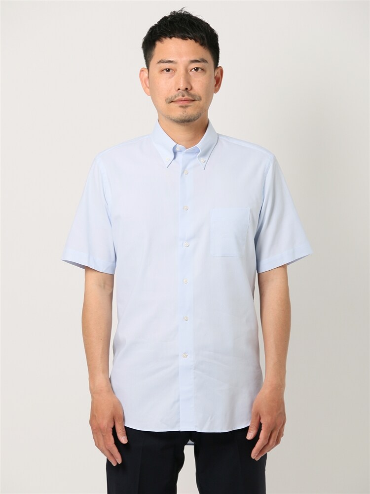 ワイシャツ／半袖／形態安定／COOL MAX／ボタンダウンカラー／織柄／ドレスシャツ3 イージーケア シャツ