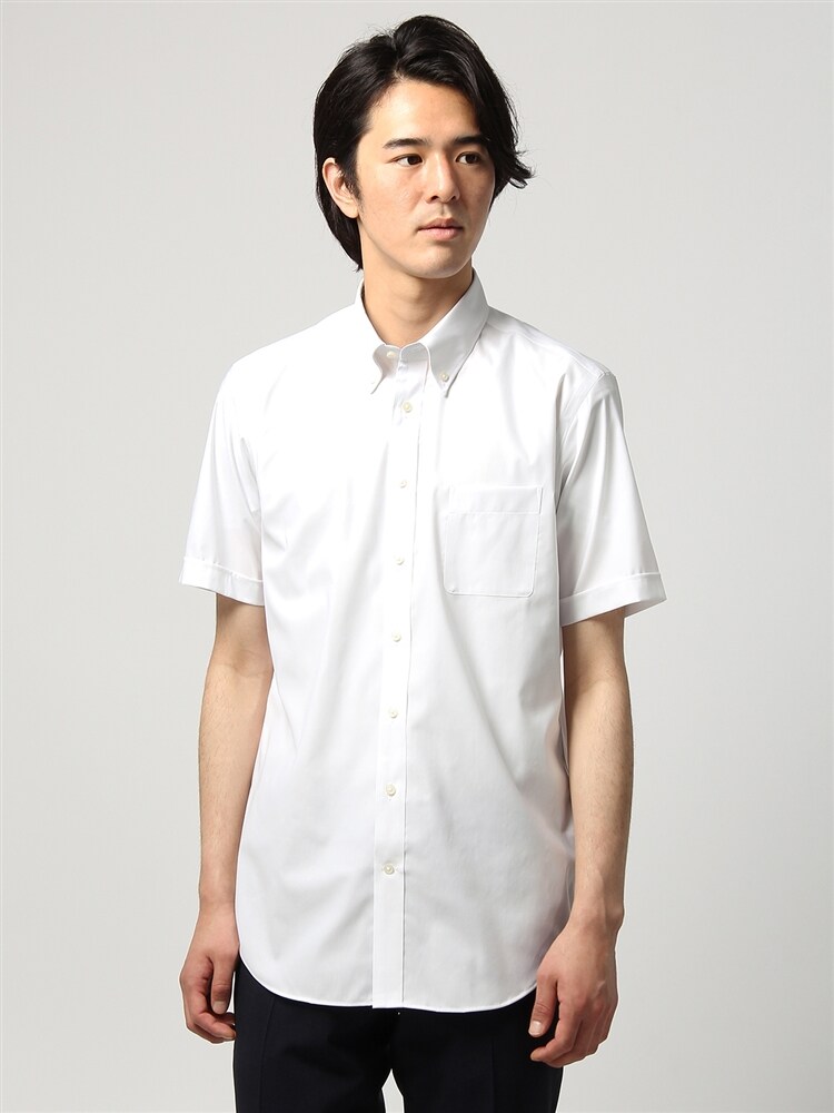 ワイシャツ／半袖／形態安定／COOL MAX／ボタンダウンカラー／無地／BASIC／ドレスシャツ3 ワイシャツ BASIC