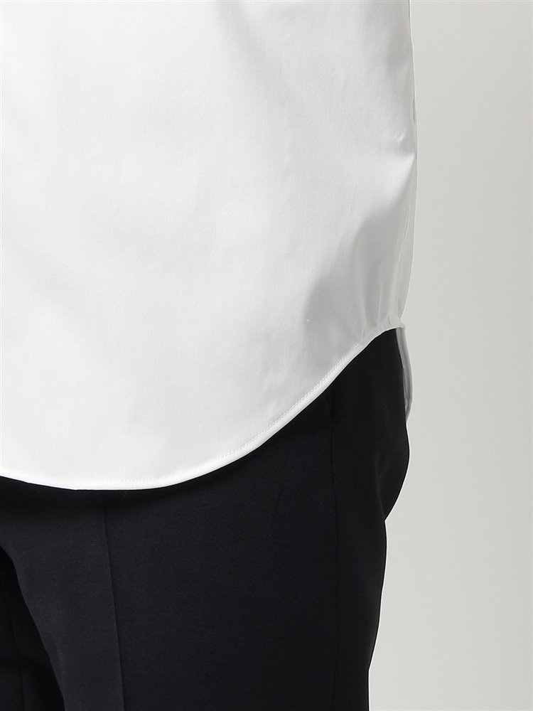 ワイシャツ／半袖／形態安定／COOL MAX／ボタンダウンカラー／無地／BASIC／ドレスシャツ6 ホワイト シャツ