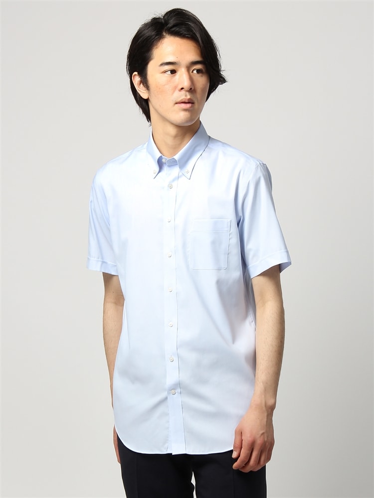 ワイシャツ／半袖／形態安定／COOL MAX／ボタンダウンカラー／織柄／BASIC／ドレスシャツ3 ドレスシャツ BASIC