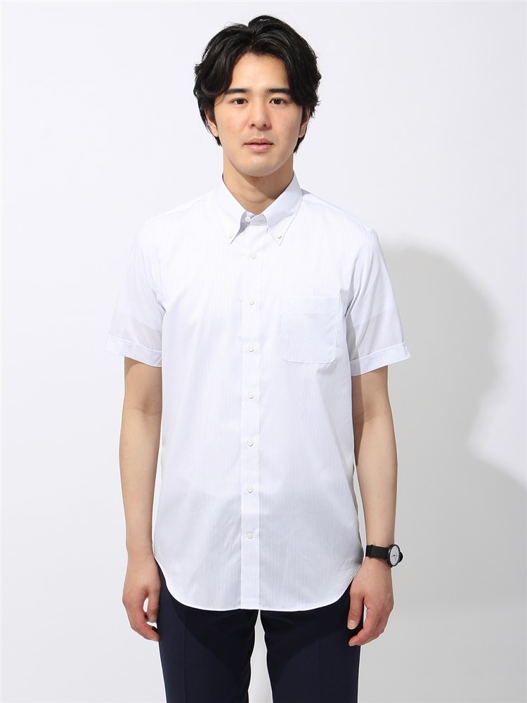 ワイシャツ／半袖／形態安定／COOL MAX／ボタンダウンカラー／BASIC／ドレスシャツ1 ワイシャツ イージーケア