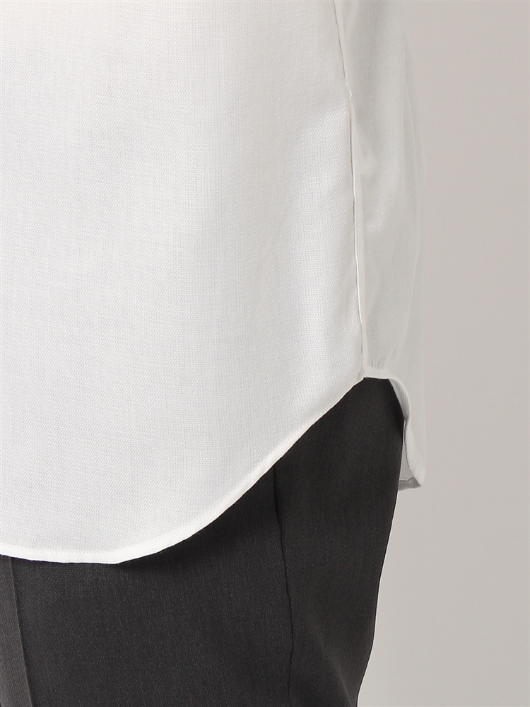 ワイシャツ／半袖／形態安定／ボタンダウンカラー／織柄／BASIC／ドレスシャツ6 ワイシャツ ホワイト