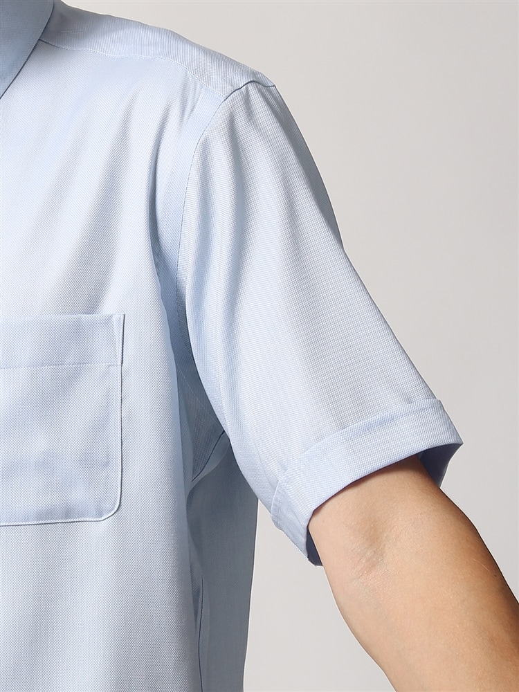 ワイシャツ／半袖／形態安定／ボタンダウンカラー／織柄／BASIC／ドレスシャツ5 ドレスシャツ BASIC