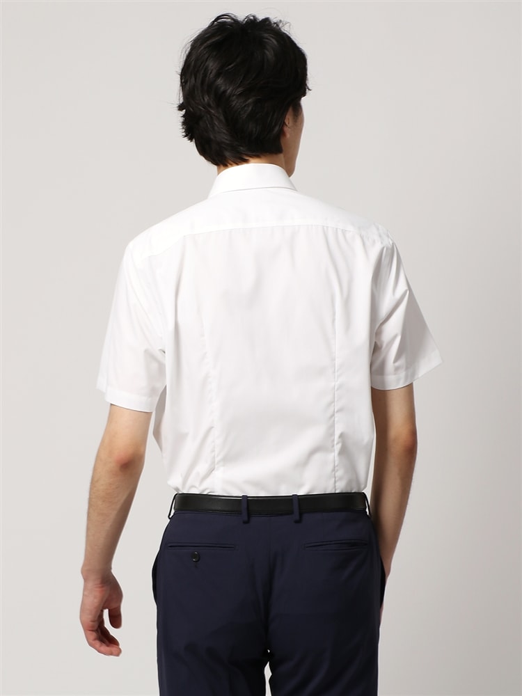 ワイシャツ／半袖／形態安定／RENU／ワイドカラー／無地／BASIC／ドレスシャツ2 形態安定 シャツ