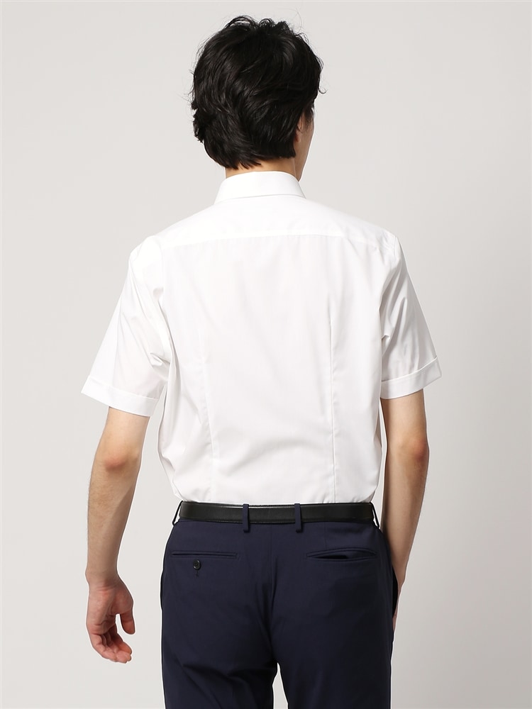 ワイシャツ／半袖／形態安定／RENU／ボタンダウンカラー／無地／BASIC／ドレスシャツ2 形態安定 シャツ