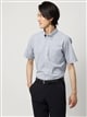 ワイシャツ／半袖／形態安定／COOL MAX／ボタンダウンカラー／ストライプ／FIT／ドレスシャツ0
