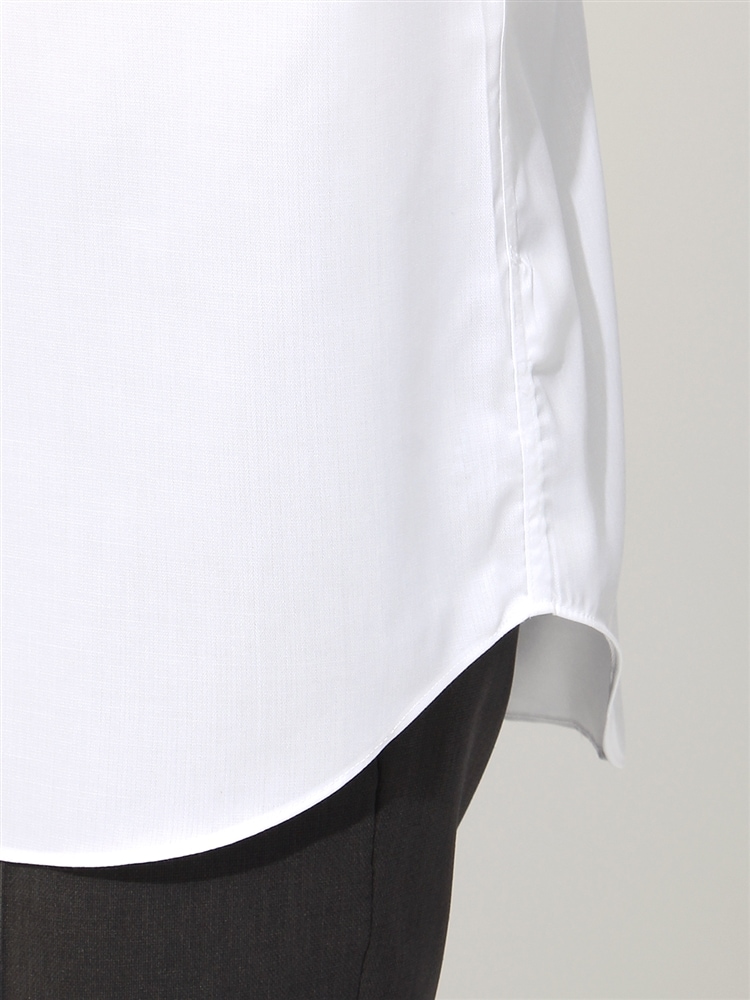 ワイシャツ／半袖／形態安定／COOL MAX／ボタンダウンカラー／ヘリンボーン／FIT／ドレスシャツ6 コットン 半袖