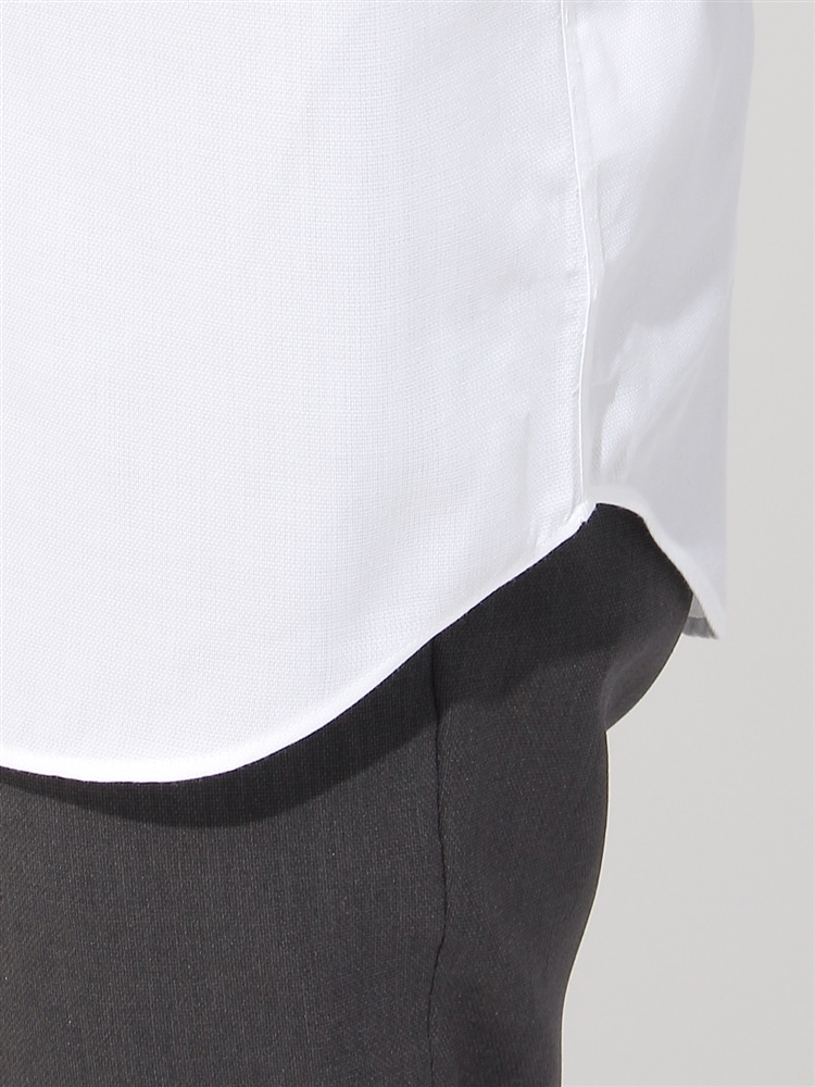 ワイシャツ／半袖／形態安定／ボタンダウンカラー／織柄／FIT／ドレスシャツ6 ワイシャツ ホワイト