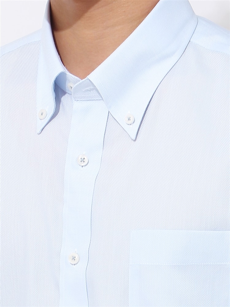 ワイシャツ／半袖／形態安定／ボタンダウンカラー／織柄／FIT／ドレスシャツ4 イージーケア シャツ