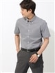 ワイシャツ／半袖／形態安定／ボタンダウンカラー／ギンガムチェック／FIT／ドレスシャツ0