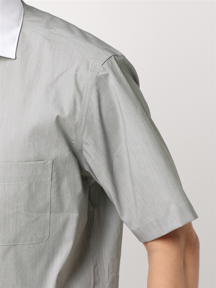 ワイシャツ／半袖／形態安定／COOL MAX／クレリックカラー／織柄／BASIC／ドレスシャツ5 ワイシャツ BASIC