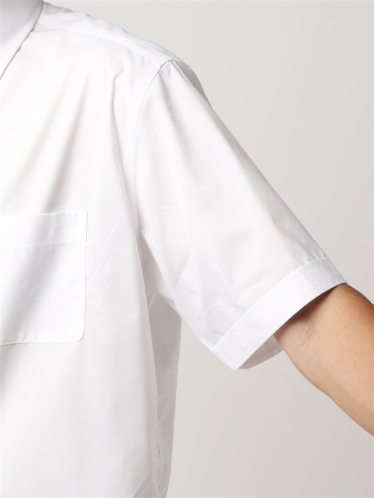 ワイシャツ／半袖／形態安定／ボタンダウンカラー／無地／BASIC／ドレスシャツ5 コットン シャツ