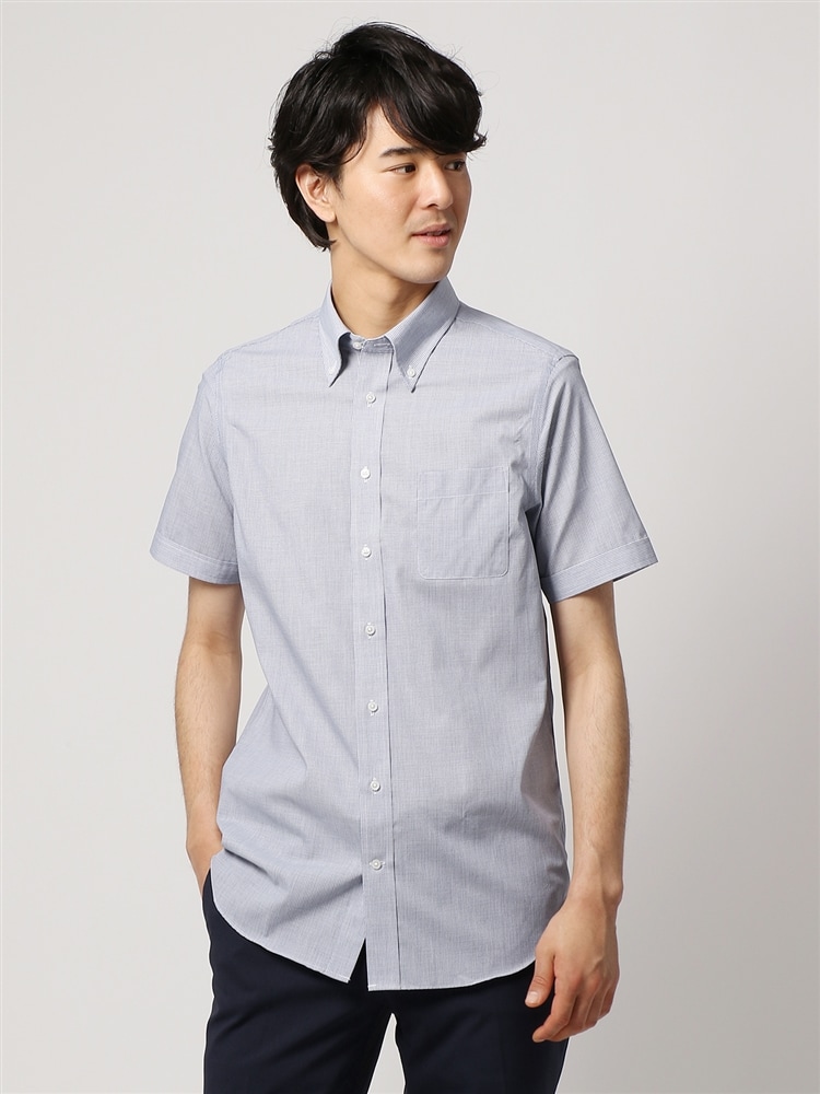 ワイシャツ／半袖／形態安定／ボタンダウンカラー／チェック／BASIC／ドレスシャツ3 ワイシャツ BASIC
