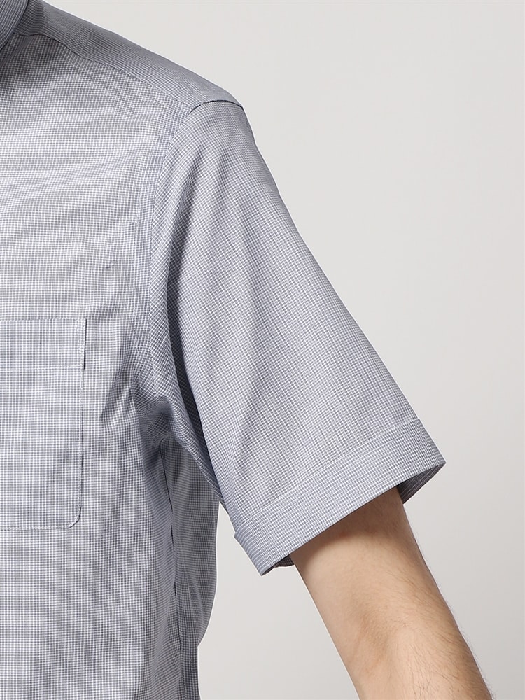 ワイシャツ／半袖／形態安定／ボタンダウンカラー／チェック／BASIC／ドレスシャツ5 シャツ BASIC