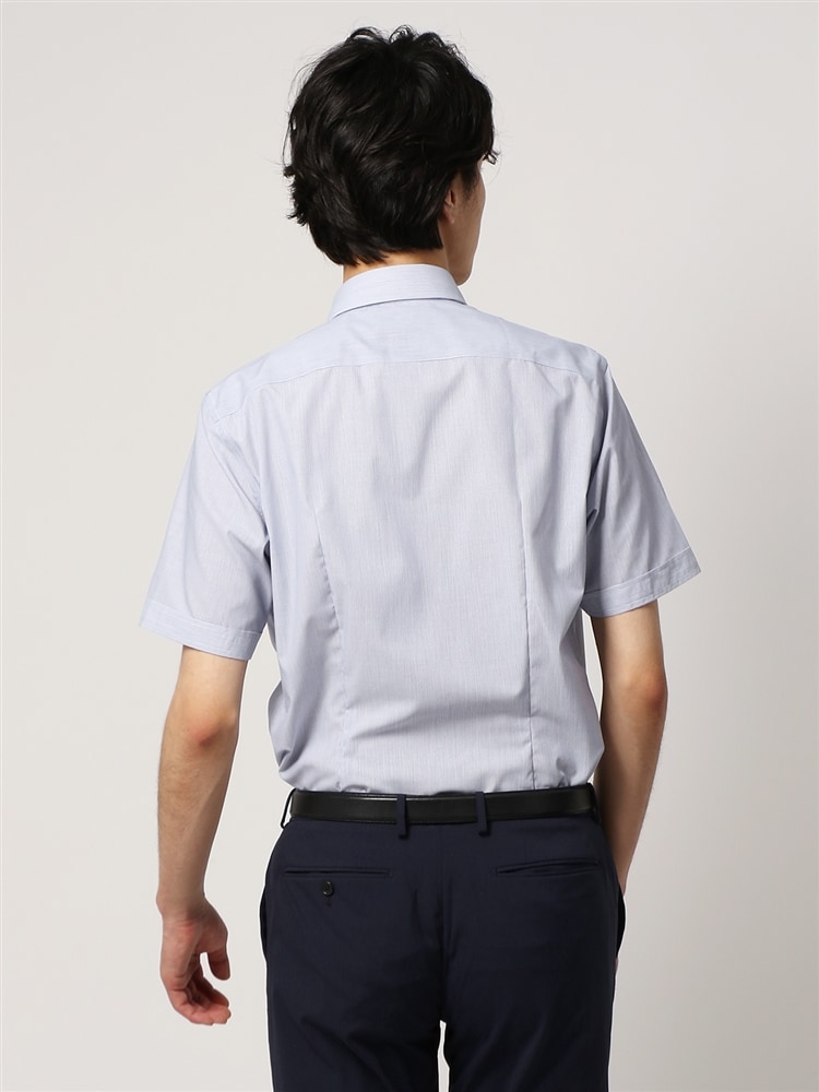 ワイシャツ／半袖／形態安定／ボタンダウンカラー／ストライプ／BASIC／ドレスシャツ2 半袖 ワイシャツ
