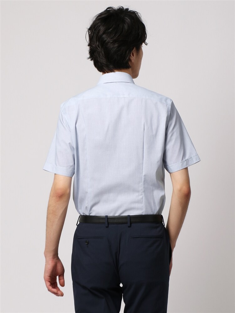 ワイシャツ／半袖／形態安定／ボタンダウンカラー／ストライプ／FIT／ドレスシャツ2 形態安定 シャツ
