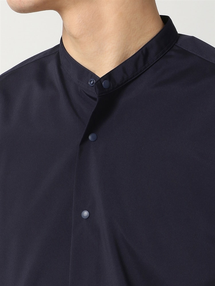 ACTIVE／RENUストレッチ スナップボタンバンドカラーシャツ3 形態安定 シャツ