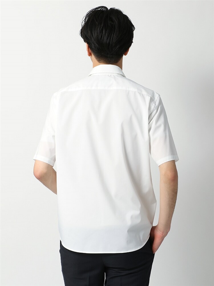 ACTIVE／RENUストレッチ スナップボタンワイドカラー半袖シャツ3 半袖 メンズ
