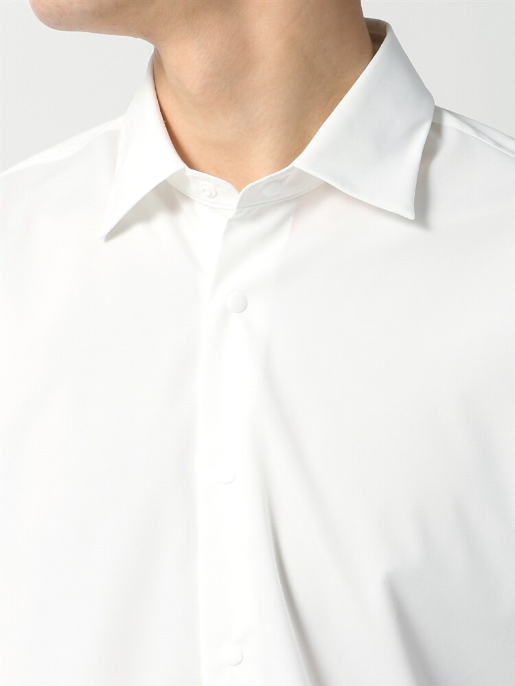 ACTIVE／RENUストレッチ スナップボタンワイドカラー半袖シャツ4 ワイドカラー シャツ