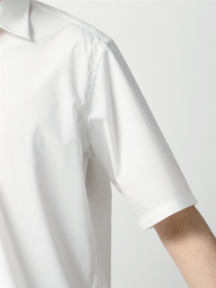 ワイドカラーシャツ／スナップボタン／半袖／ストレッチ／RENU／ACTIVE5 形態安定 シャツ