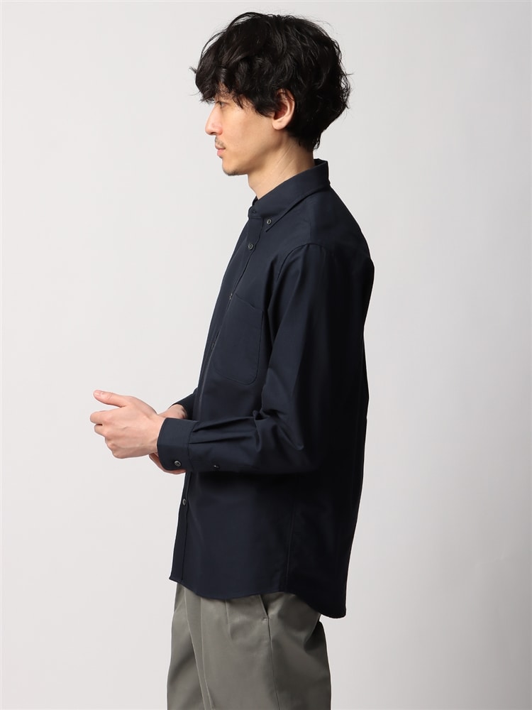 【ホワイト】(M)【超形態安定】 ボタンダウンカラー 長袖 ワイシャツ