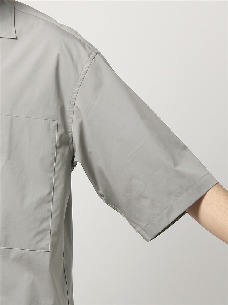 ACTIVE／ウォッシャブル／タイプライターバイオストレッチ オープンカラー半袖シャツ4