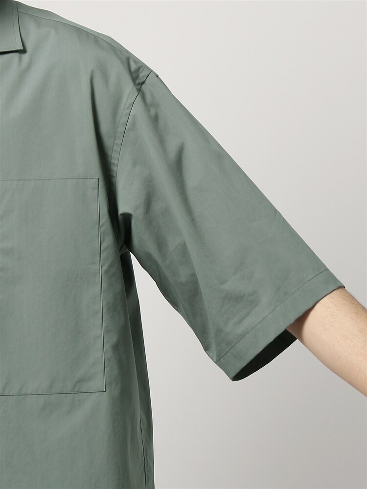 ACTIVE／ウォッシャブル／タイプライターバイオストレッチ オープンカラー半袖シャツ6