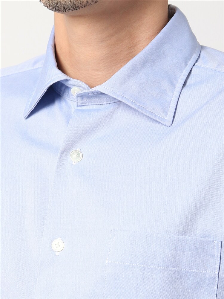 CLASSIC／ウォッシャブル／コットンオックス ワイドカラーシャツ3 羽織 シャツ