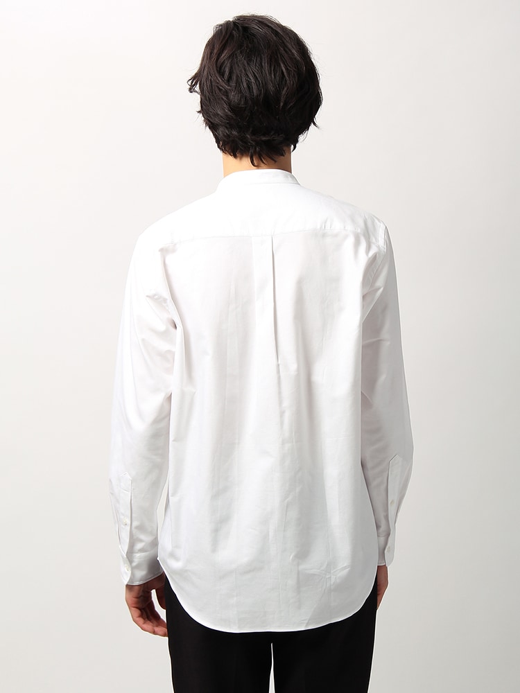 TREND／コットンオックス オーバーサイズバンドカラーシャツ2 ホワイト メンズ