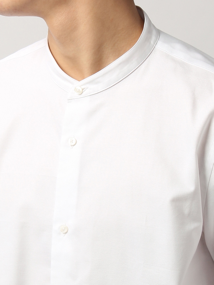 TREND／コットンオックス オーバーサイズバンドカラーシャツ3 バンドカラー メンズ