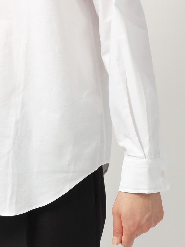 TREND／コットンオックス オーバーサイズバンドカラーシャツ4 ホワイト コットン
