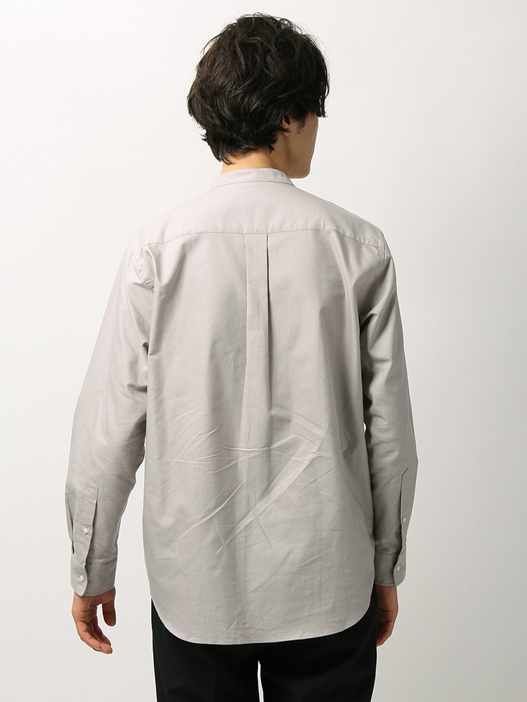 TREND／コットンオックス オーバーサイズバンドカラーシャツ2 スタンドカラー シャツ