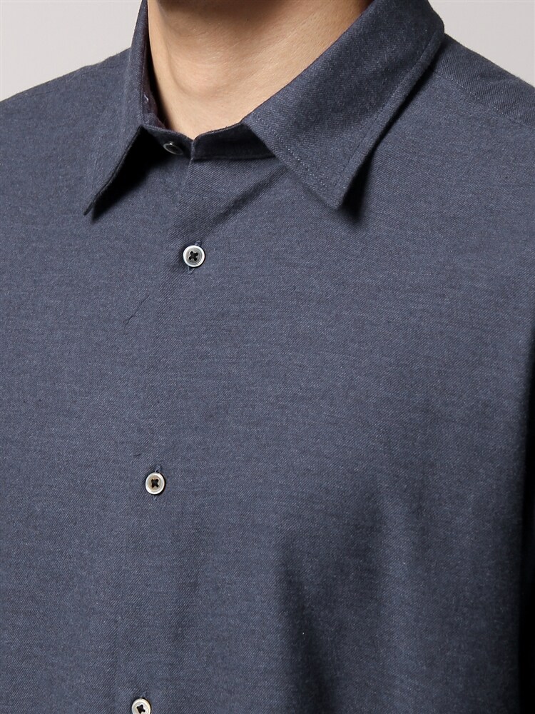 ウォッシャブル／コットンTOP レギュラーカラーフランネルシャツ4 レギュラーカラー シャツ