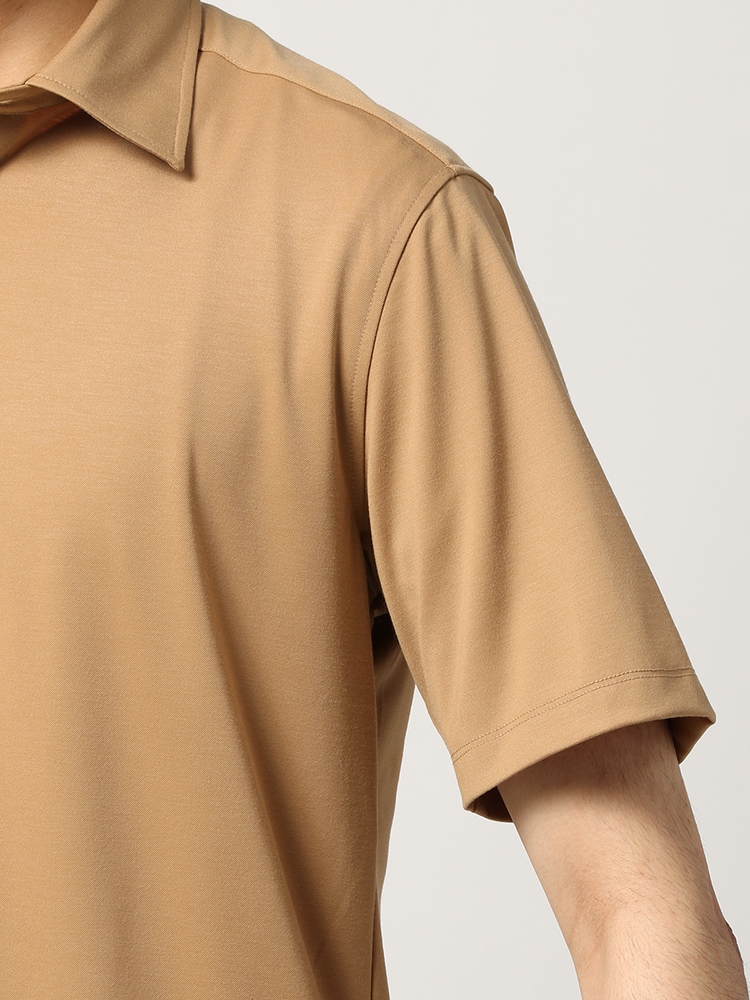 ACTIVE／ウォッシャブル／レーヨン鹿の子 ワイドカラー半袖ポロシャツ (11M-HC197-KA)