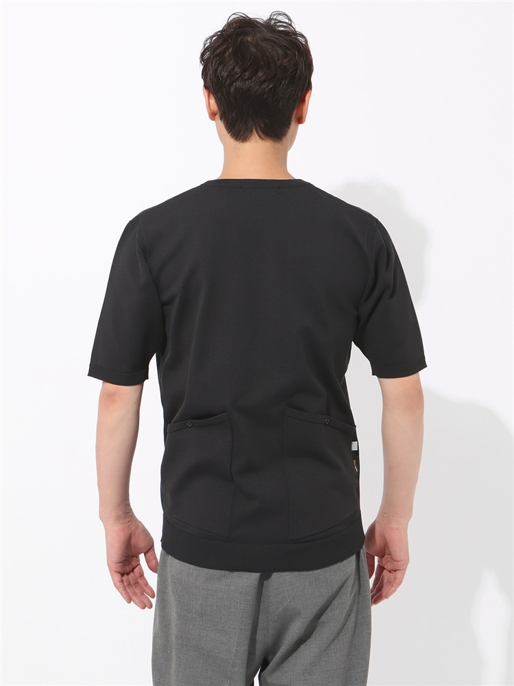 N.CYCLE FACTORYコラボ／サイクルニットTシャツ／コーデュラナイロン／コットンライク3 ブラック Tシャツ