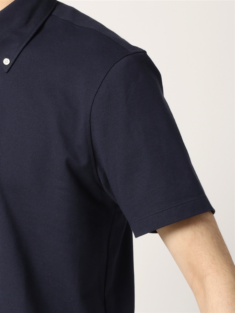 ACTIVE／ウォッシャブル／RENU鹿の子 ボタンダウン半袖ポロシャツ (A1612010-MB)