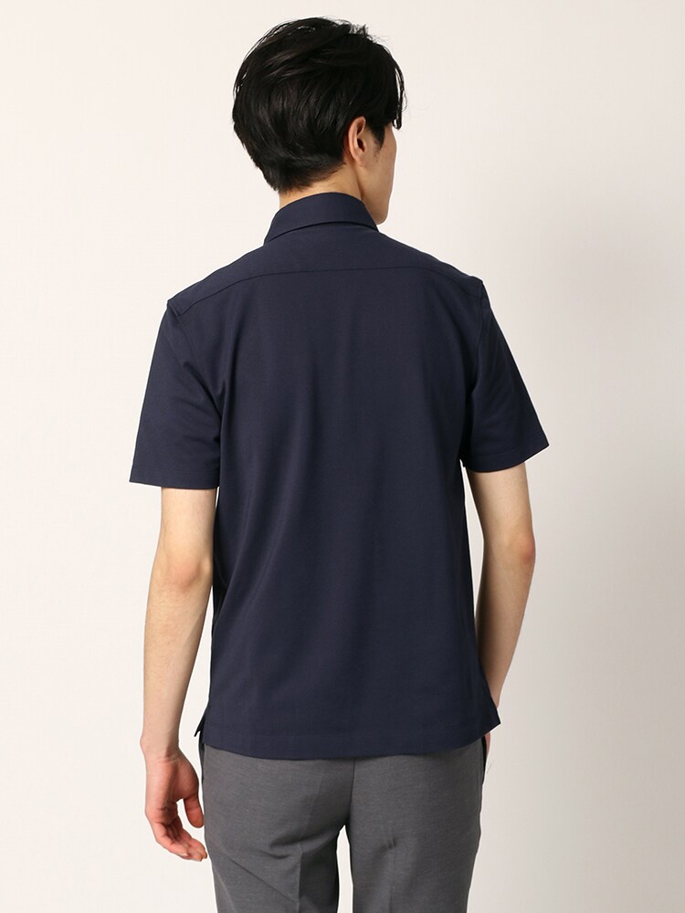 ACTIVE／ウォッシャブル／RENU鹿の子 ワイドカラー半袖ポロシャツ (A1612011-MB)