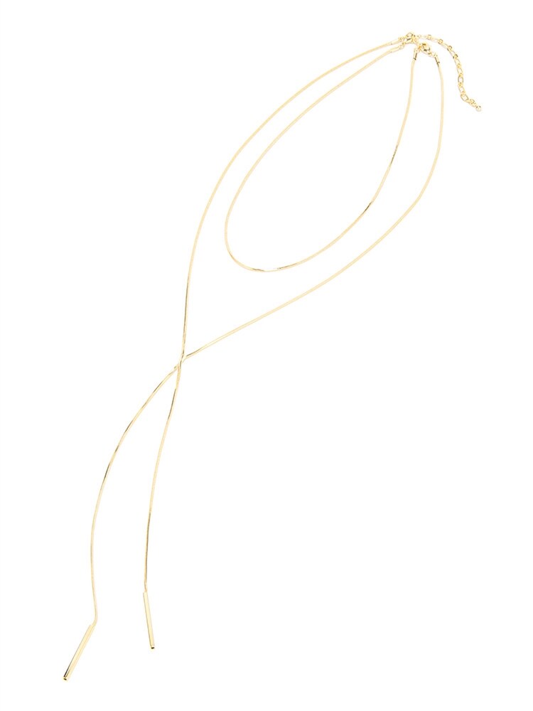 destyle／ゴールドスネークチェーンモチーフ2連ネックレス2 ゴールドチェーン ネックレス