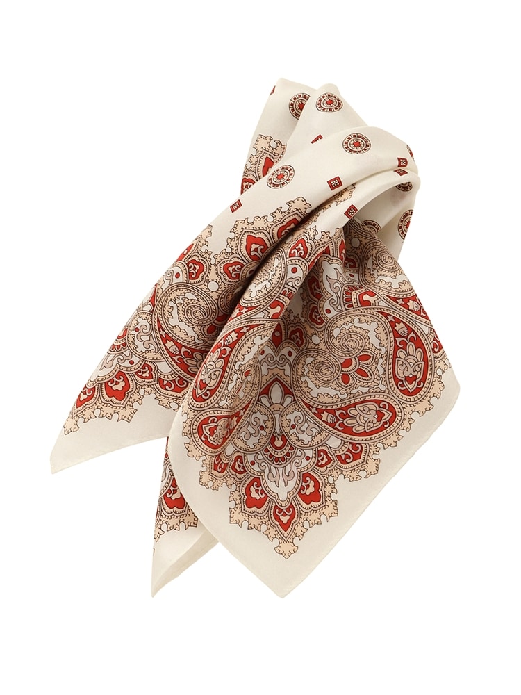 destyle／JAPAN QUALITY／シルクツイル オリエンタル柄プチスカーフ0 フォーマル スカーフ