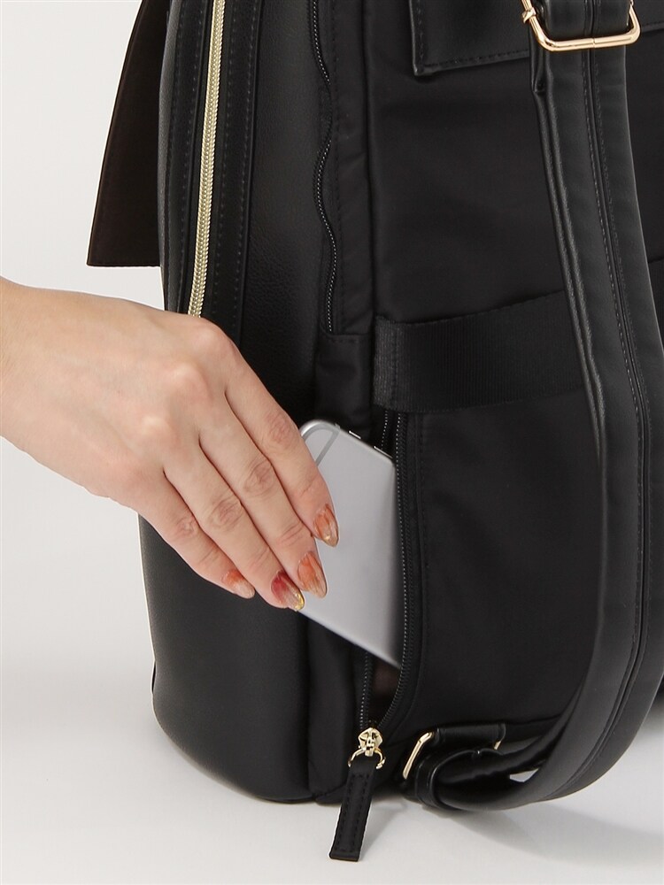 ◆destyle／フェイクレザー インバッグ付き2WAYバックパック「ギュッ！ク」◆5 型押し バッグ