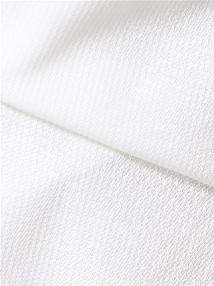 リボン付きレギュラーカラーシャツ／Easy Care Blouse ／織柄8 形態安定 ホワイト