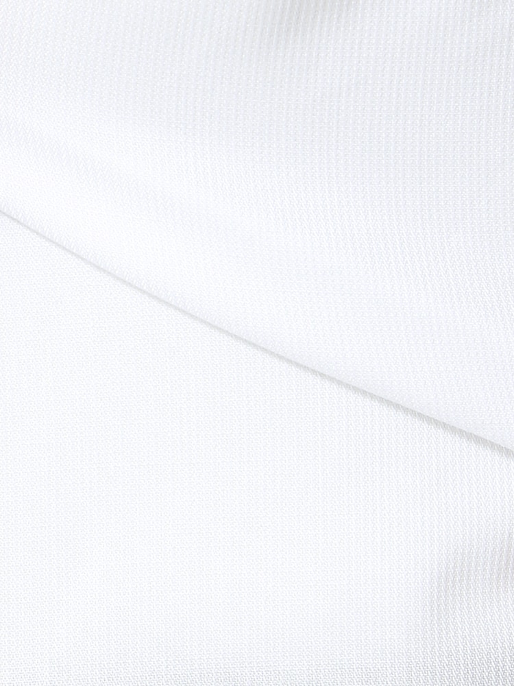 7分袖／COOL MAX／Easy Care Blouse スキッパーカラー 織柄6 ホワイト シャツ