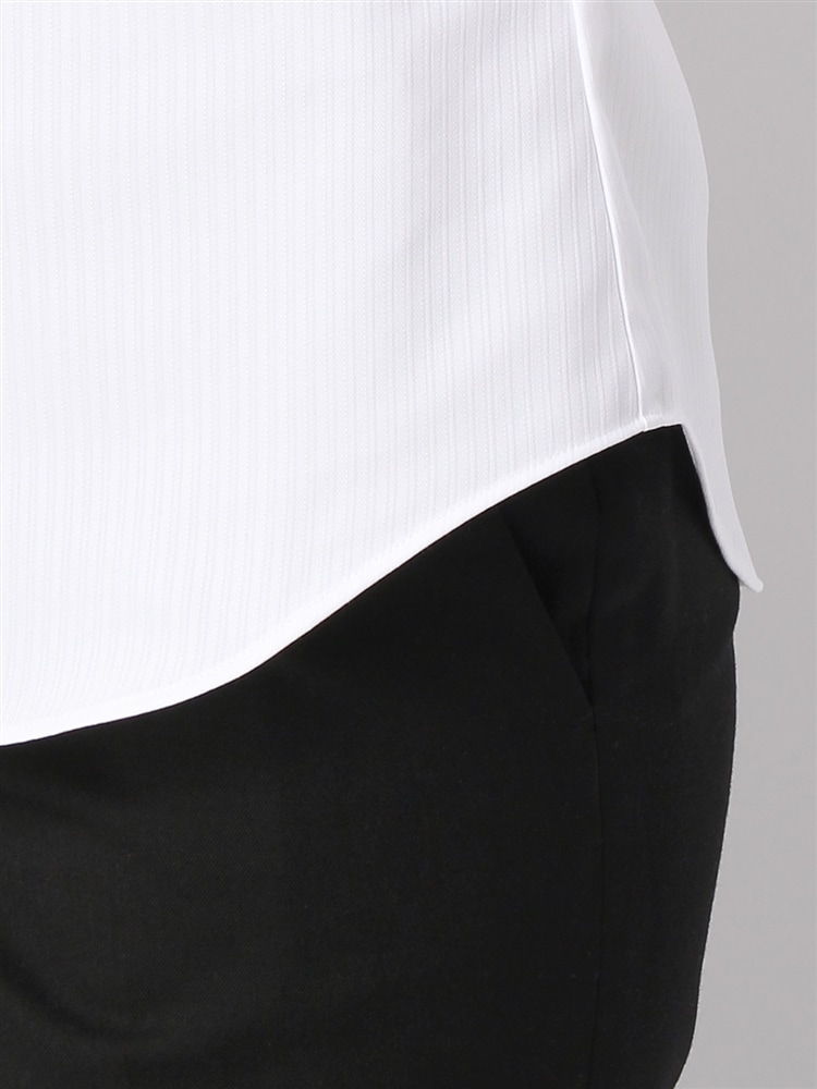 レギュラーカラーシャツ／半袖／Easy Care Stretch Blouse／destyle6 ホワイト シャツ