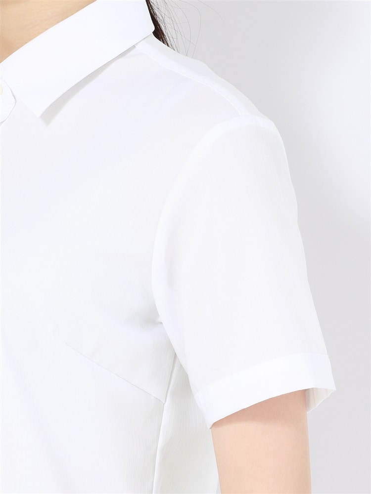 レギュラーカラーシャツ／半袖／NON IRON MAX／シャドーストライプ／Blouse5 イージーケア ストレッチ