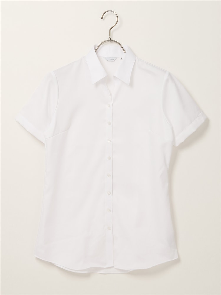 スキッパーカラーシャツ／半袖／NON IRON MAX／無地／destyle／Blouse9 ビジネスシャツ 半袖