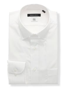 ワイシャツ／長袖／形態安定／再生繊維／ワイドカラー／シャドーストライプ／BASIC／ドレスシャツ
