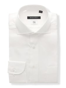 ワイシャツ／長袖／再生繊維／ホリゾンタルカラー／織柄／BASIC／ドレスシャツ